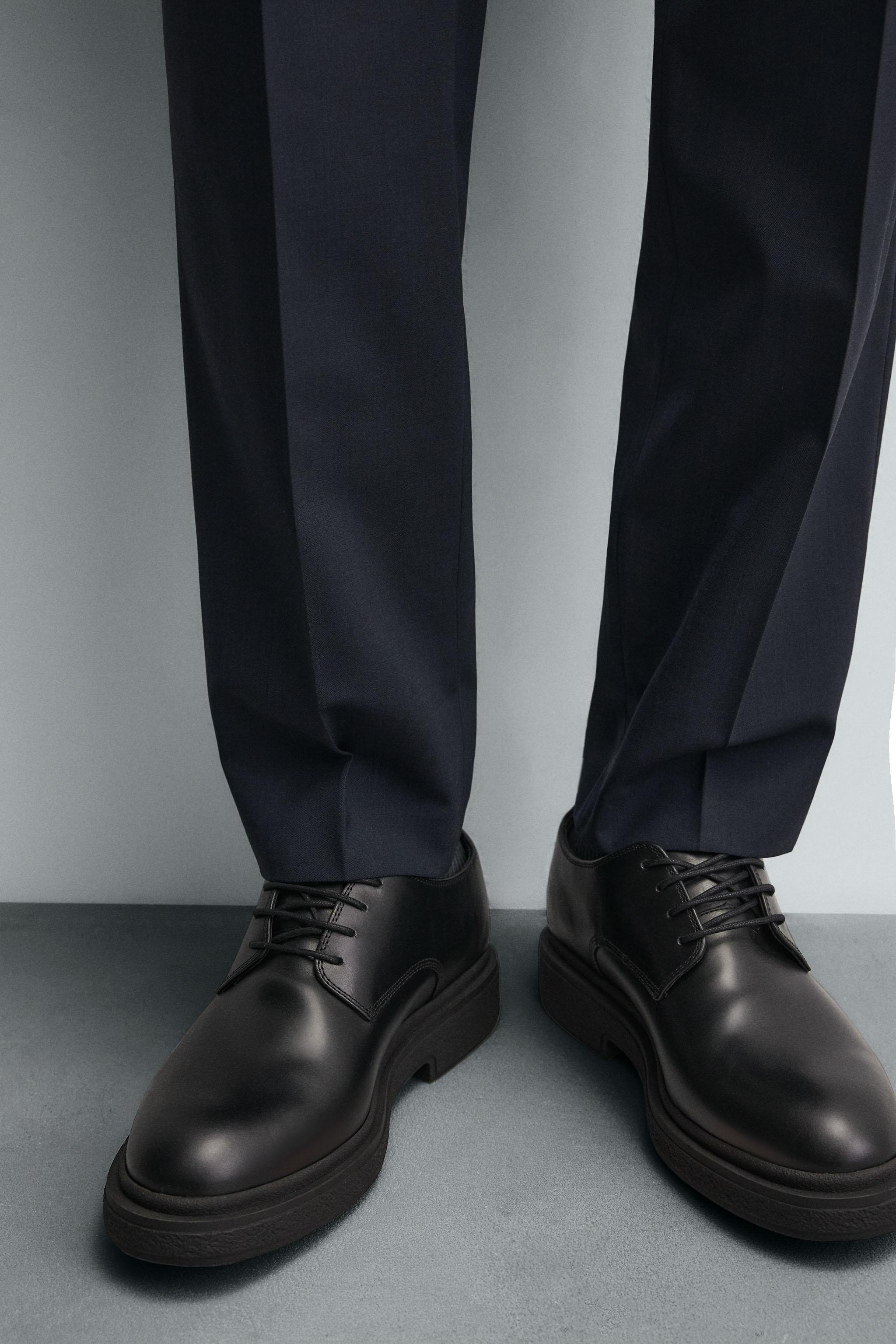 THICK SOLE LEATHER SHOES